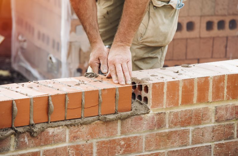 Construction Site with Masonry Crew